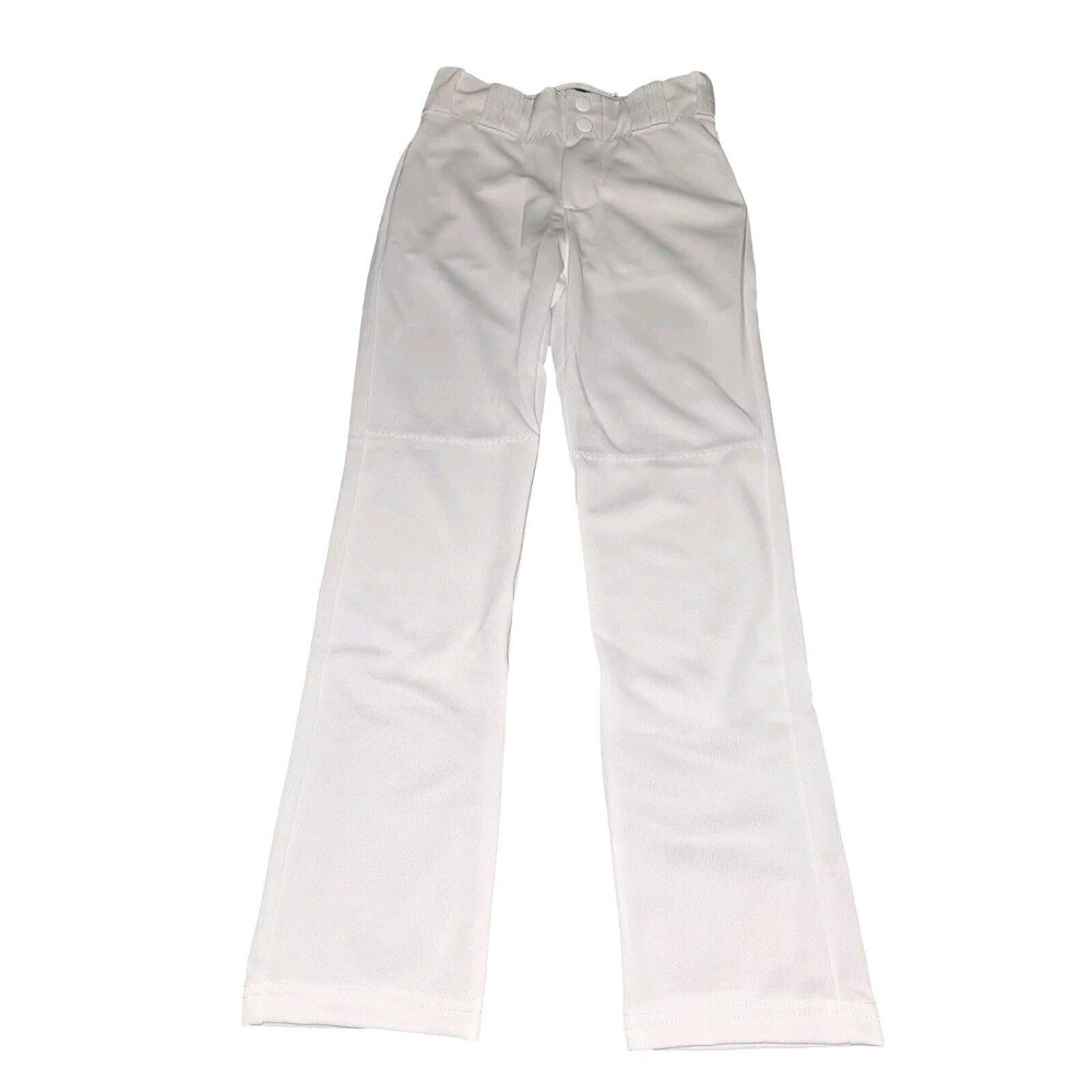 Alleson Athletic Girls Softball Belt Loop Pants White Small Flat Cuff 22" Inseam